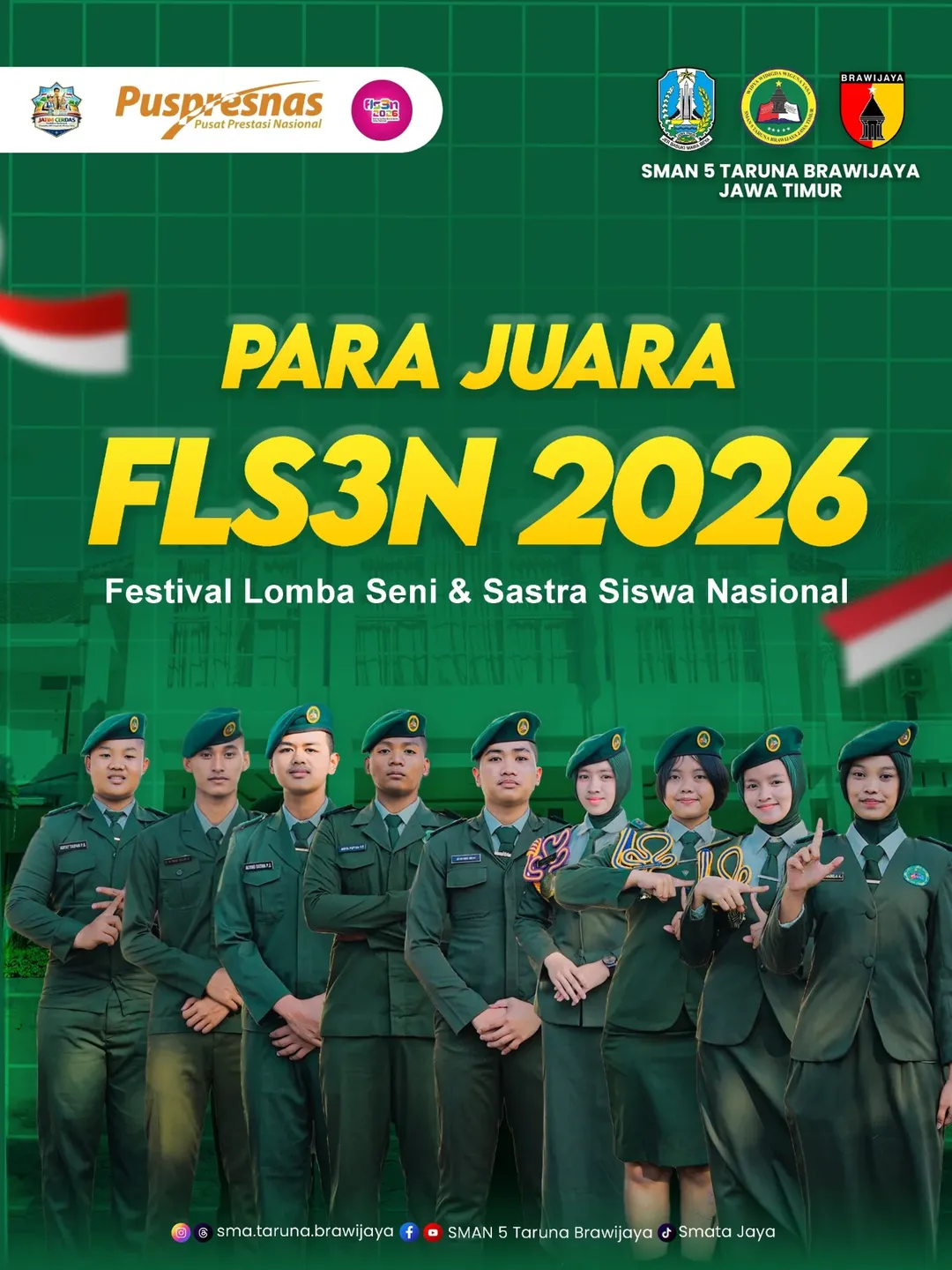 Delapan Taruna Raih Prestasi di FLS3N Kota Kediri 2026, Seni hingga Jurnalistik Jadi Ladang Juara
