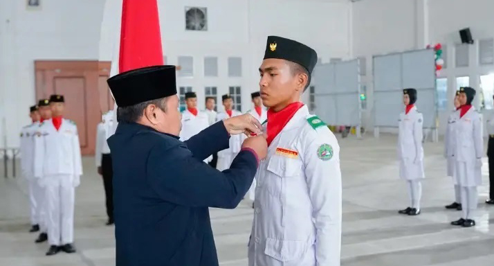 Jelang Upacara HUT ke-81 RI, SMAN 5 Taruna Brawijaya Jawa Timur Kukuhkan Paskibraka